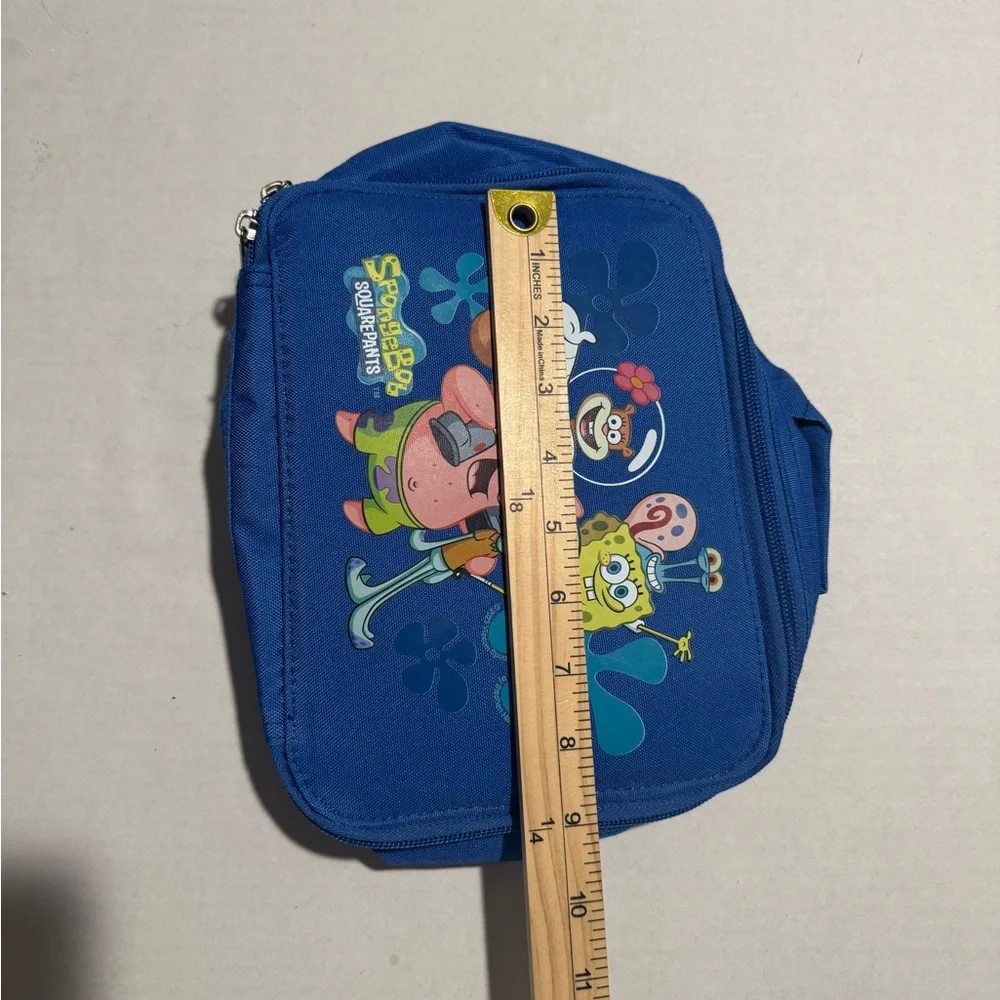 Spongebob Squarepants Character Print‎ Blue Soft Insulated Lunchbag #A111